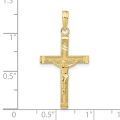 10K Diamond-cut Fancy Tipped Crucifix Pendant