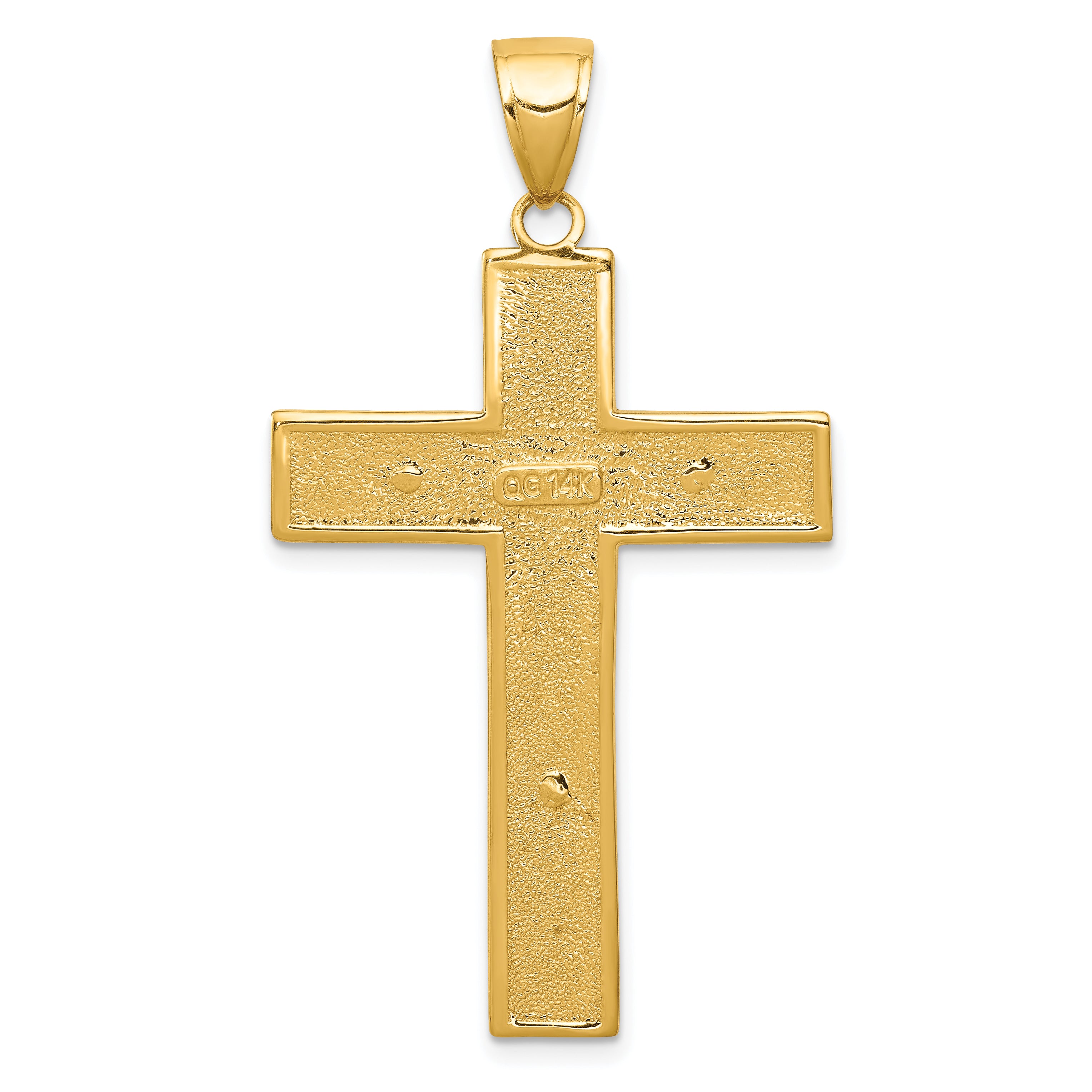 10K Textured Crucifix Latin Cross Pendant