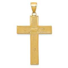 10K Textured Crucifix Latin Cross Pendant