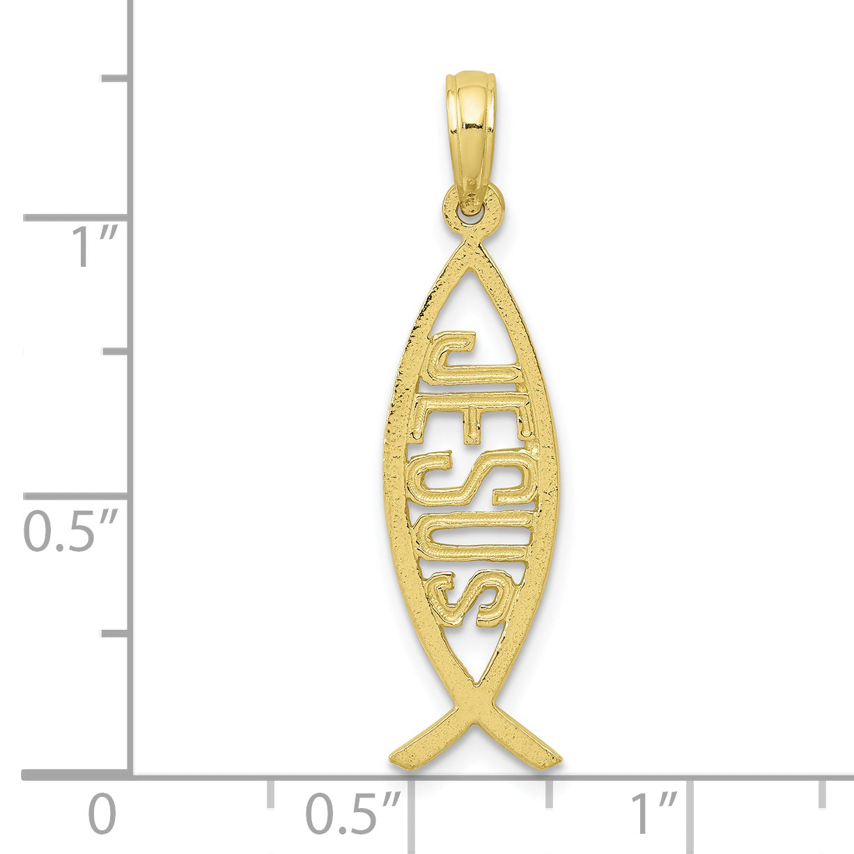 10K Ichthus Fish With JESUS Pendant