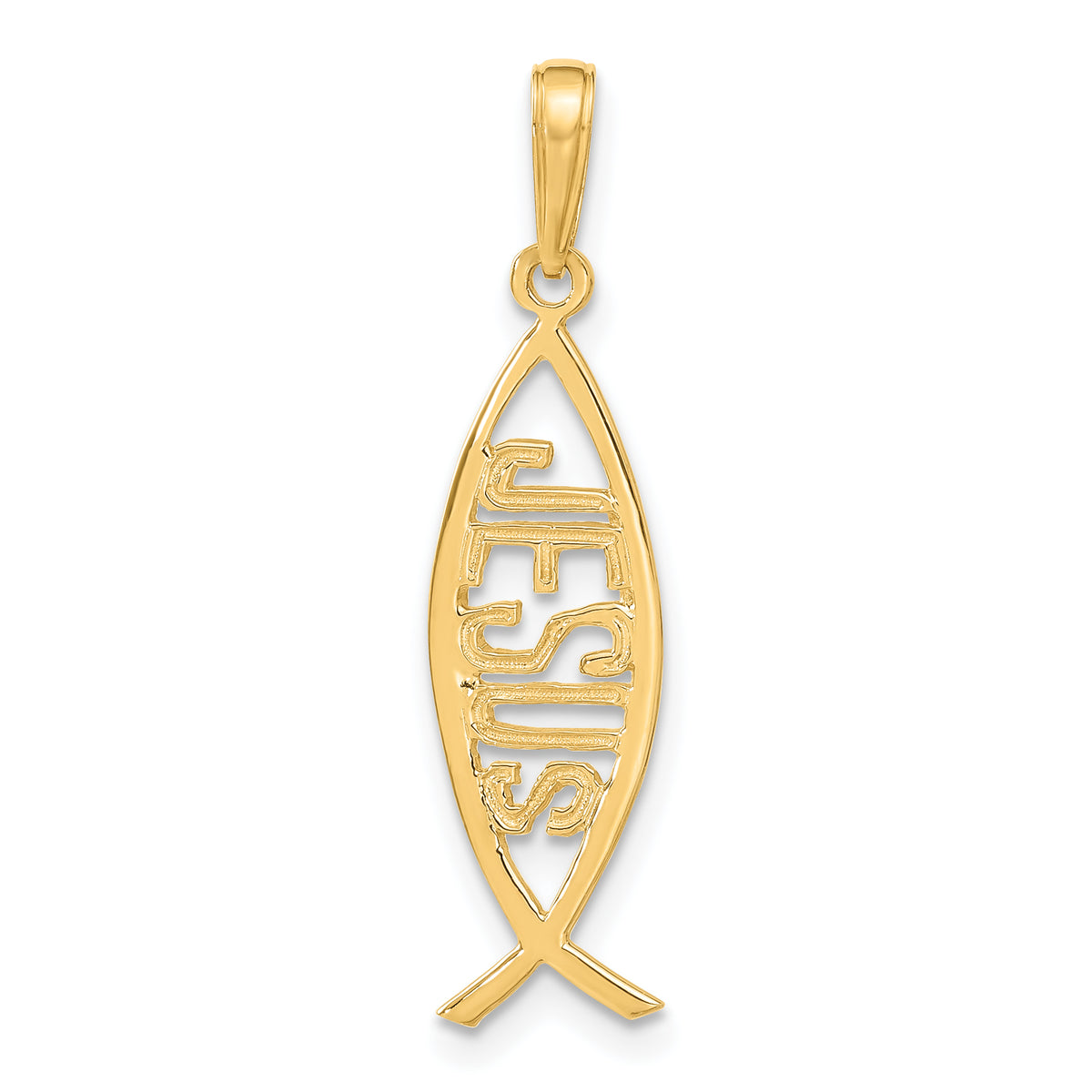 10K Ichthus Fish With JESUS Pendant