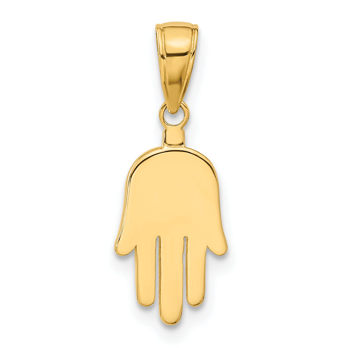 10K Large Solid Hamsa Pendant