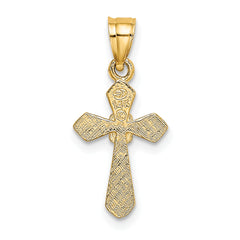 10K Small Cross w/Flower Charm