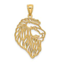 10K Diamond-Cut Lion Profile Pendant