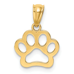 10K Dog Paw Pendant