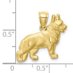 10K Diamond-cut German Shepard Pendant