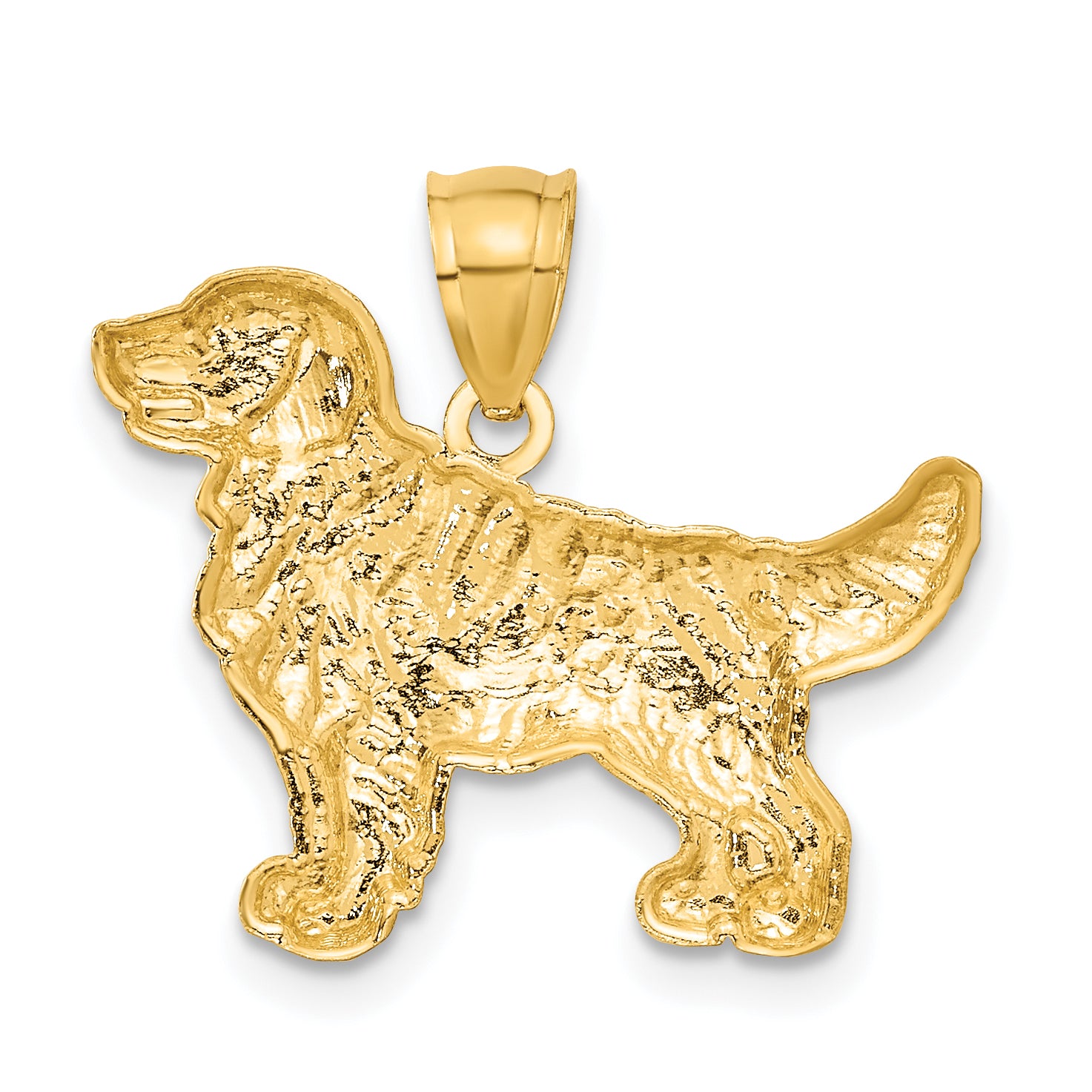 10K Diamond-cut Golden Retriever Pendant