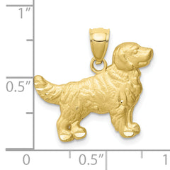 10K Diamond-cut Golden Retriever Pendant