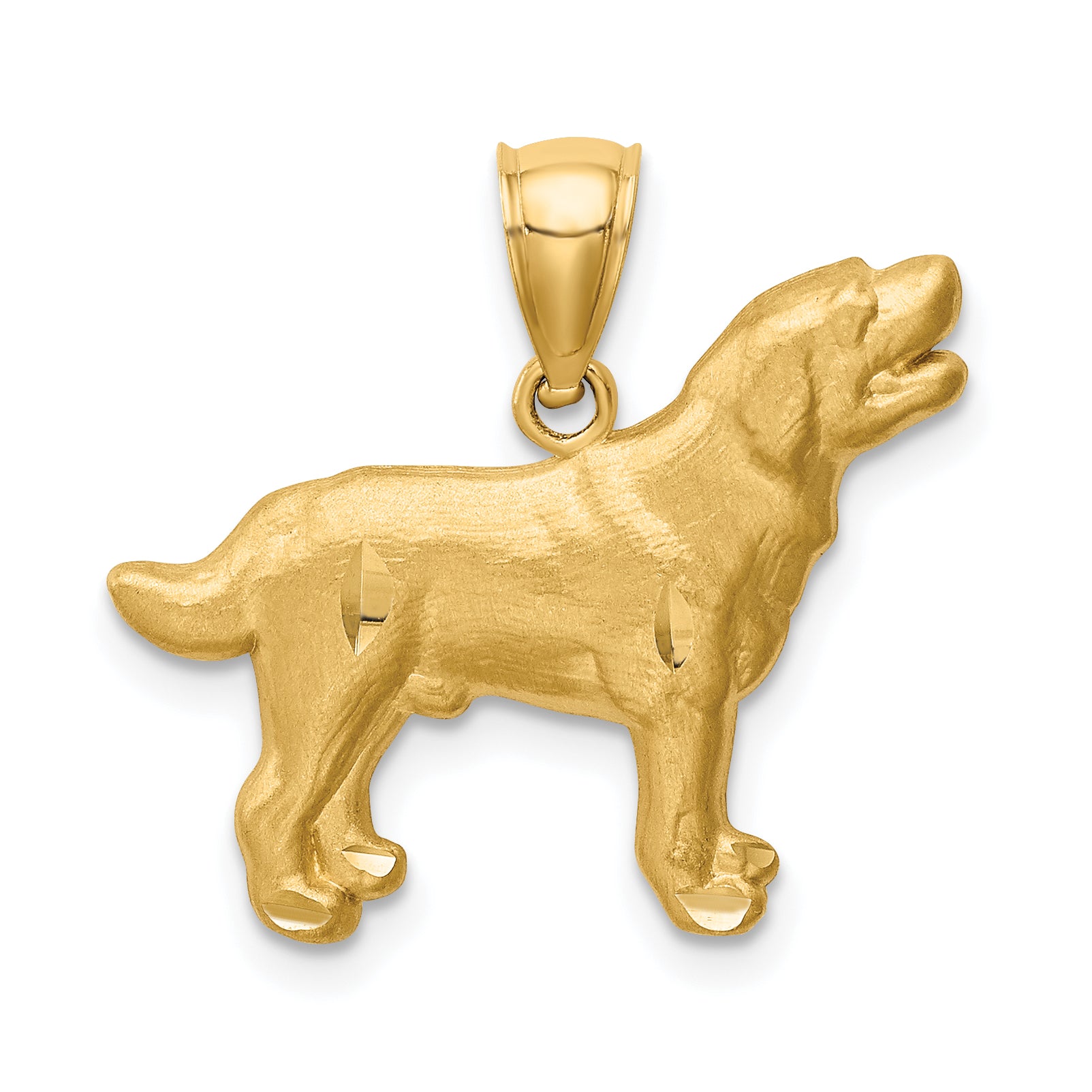 10K Diamond-cut Labrador Retriever Pendant