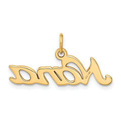 10K Solid Gold NANA Charm with Polished Satin Finish Elegant Gift