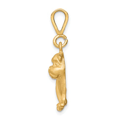 10K Gold Dog Charm with Polished Finish, Solid and Elegant Design