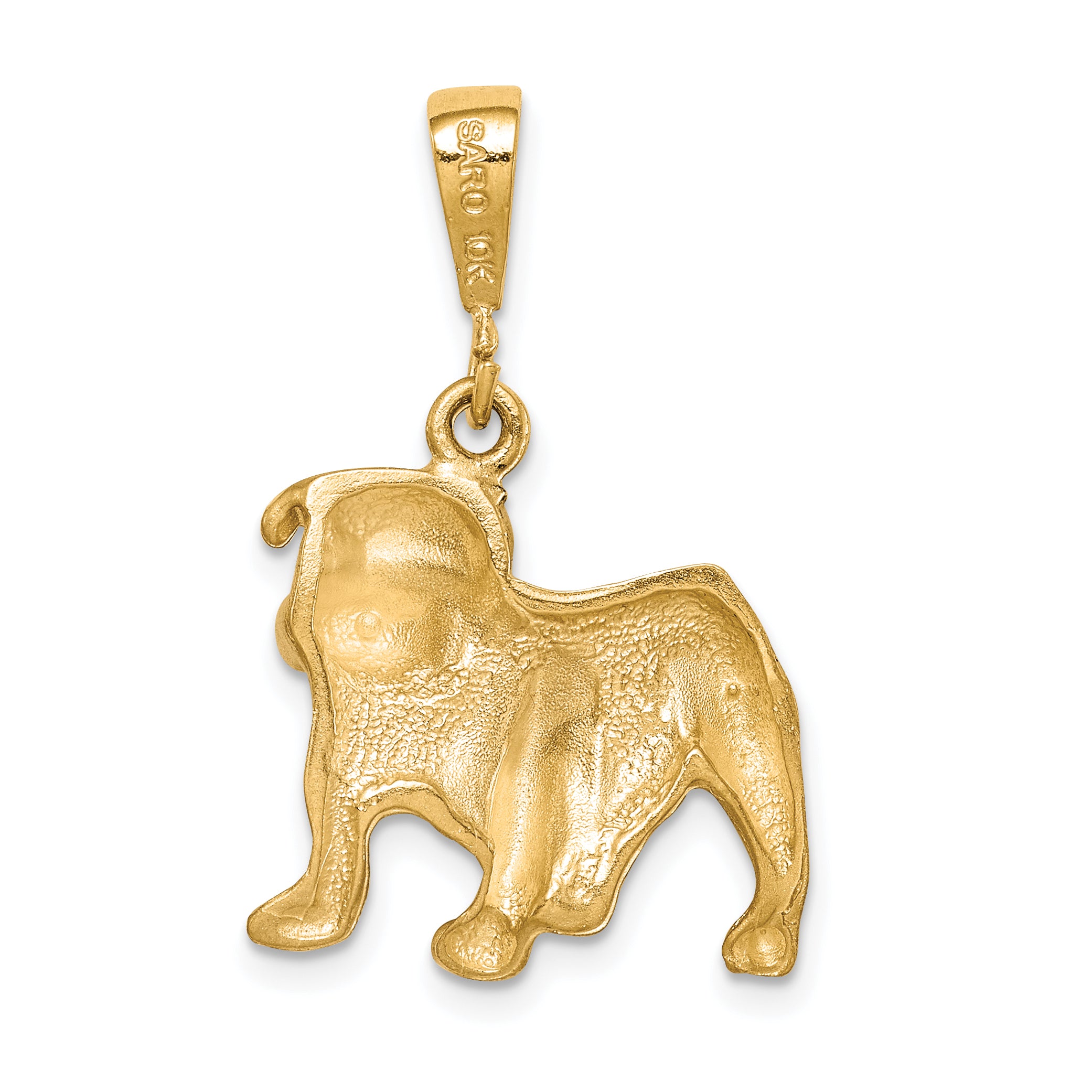 10K Gold Dog Charm with Polished Finish, Solid and Elegant Design