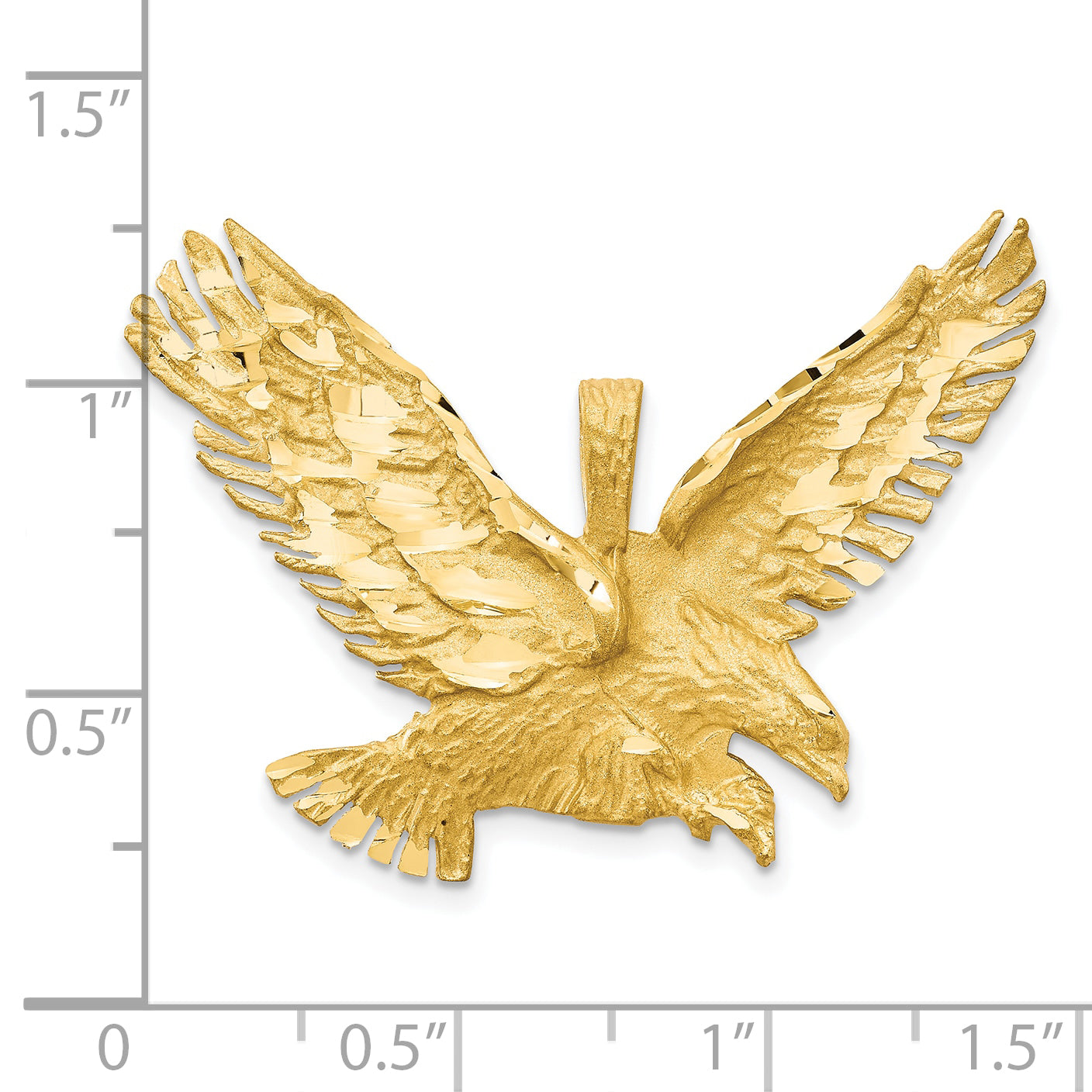 10K Gold Polished Eagle Charm Bold Solid Design by Sophia Jewelers