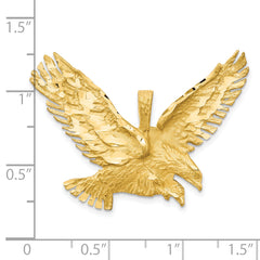 10K Gold Eagle Charm with Polished Finish and Bold Design