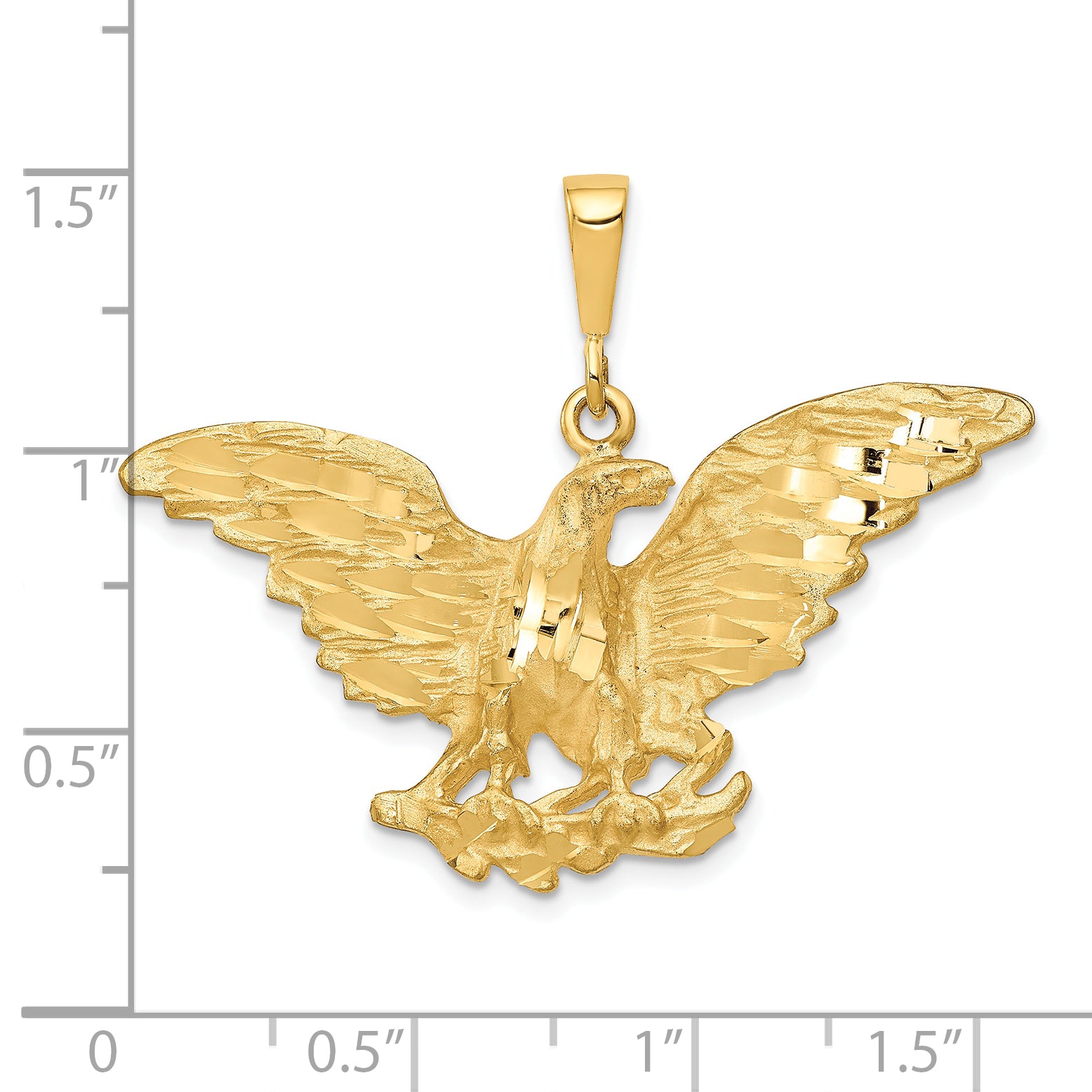 10K Gold Polished Eagle Charm Bold Solid Design by Sophia Jewelers