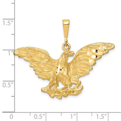 10K Gold Eagle Charm with Polished Finish and Bold Design