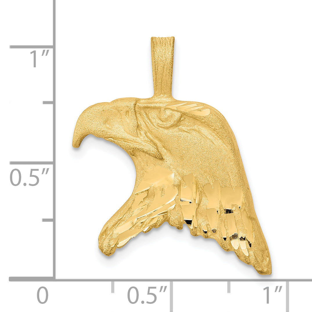 10k Solid Diamond-cut Eagle Head Charm