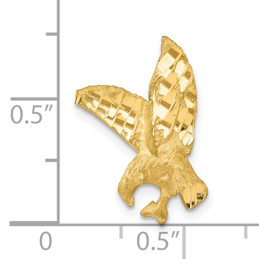 10K Gold Eagle Charm with Polished Finish  Bold and Elegant Design