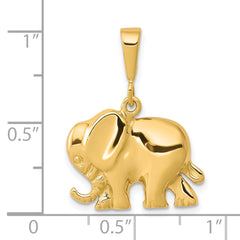 10K Gold Elephant Charm with Polished Finish  Solid and Themed Design