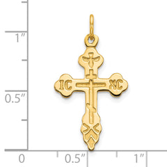 10K Gold Eastern Orthodox Cross Charm with Polished Solid Finish