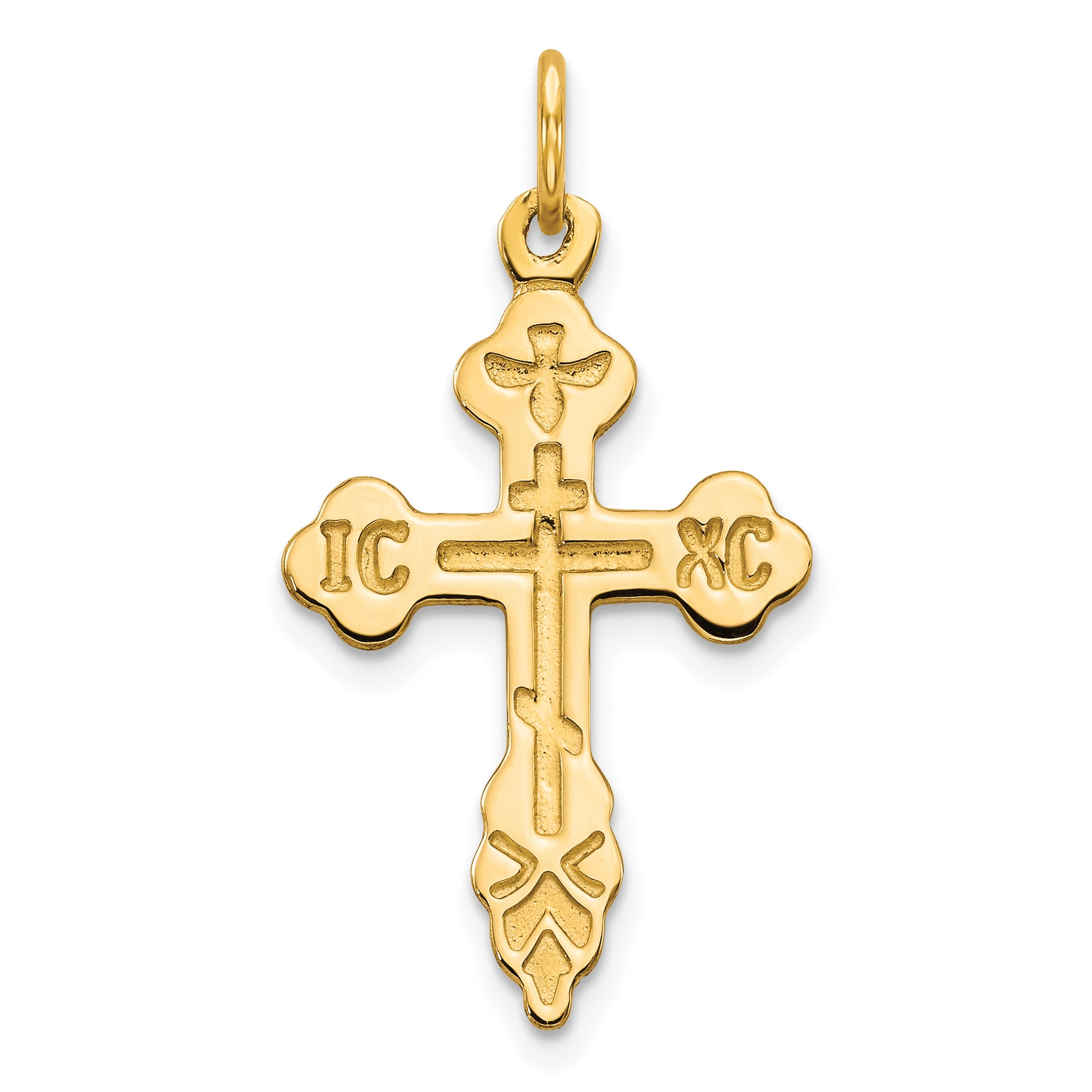 10K Eastern Orthodox Cross Charm