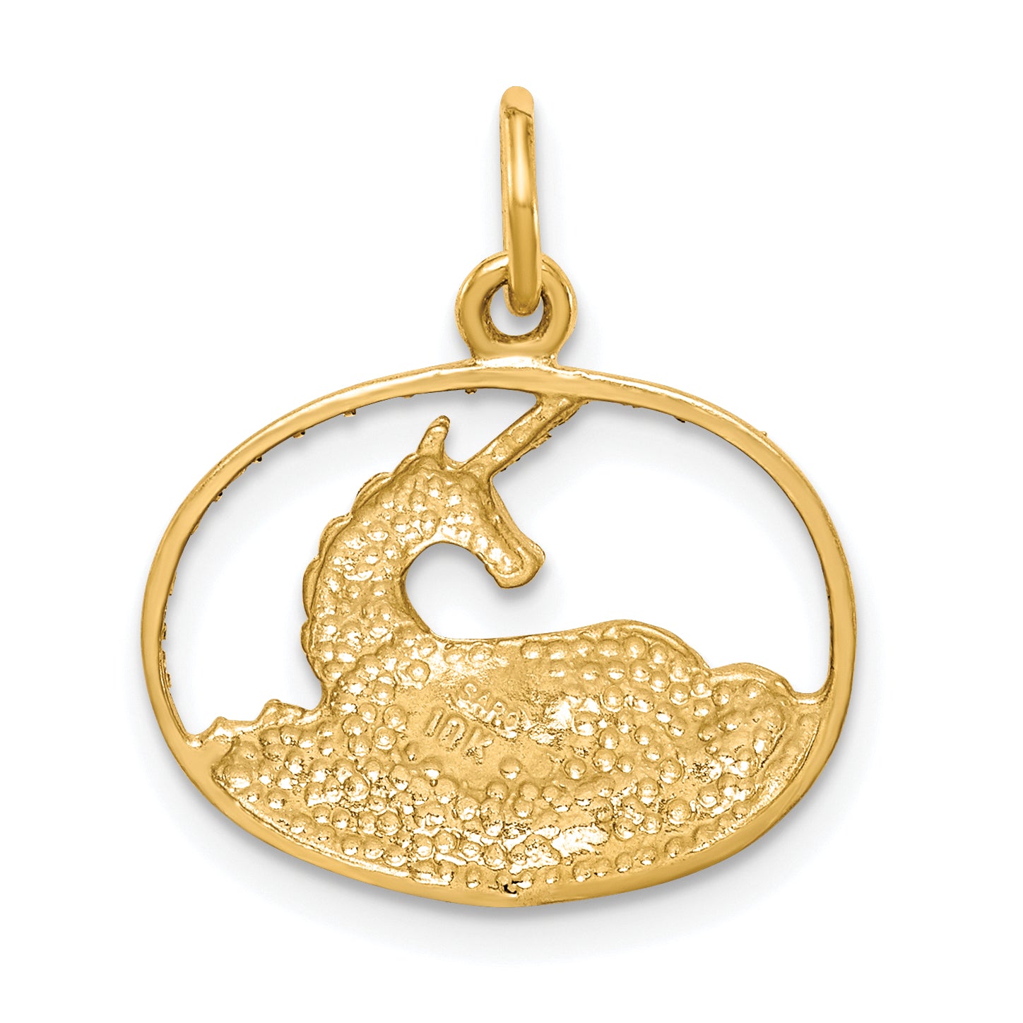 10K Gold Unicorn Charm with Polished Finish Solid Themed Design