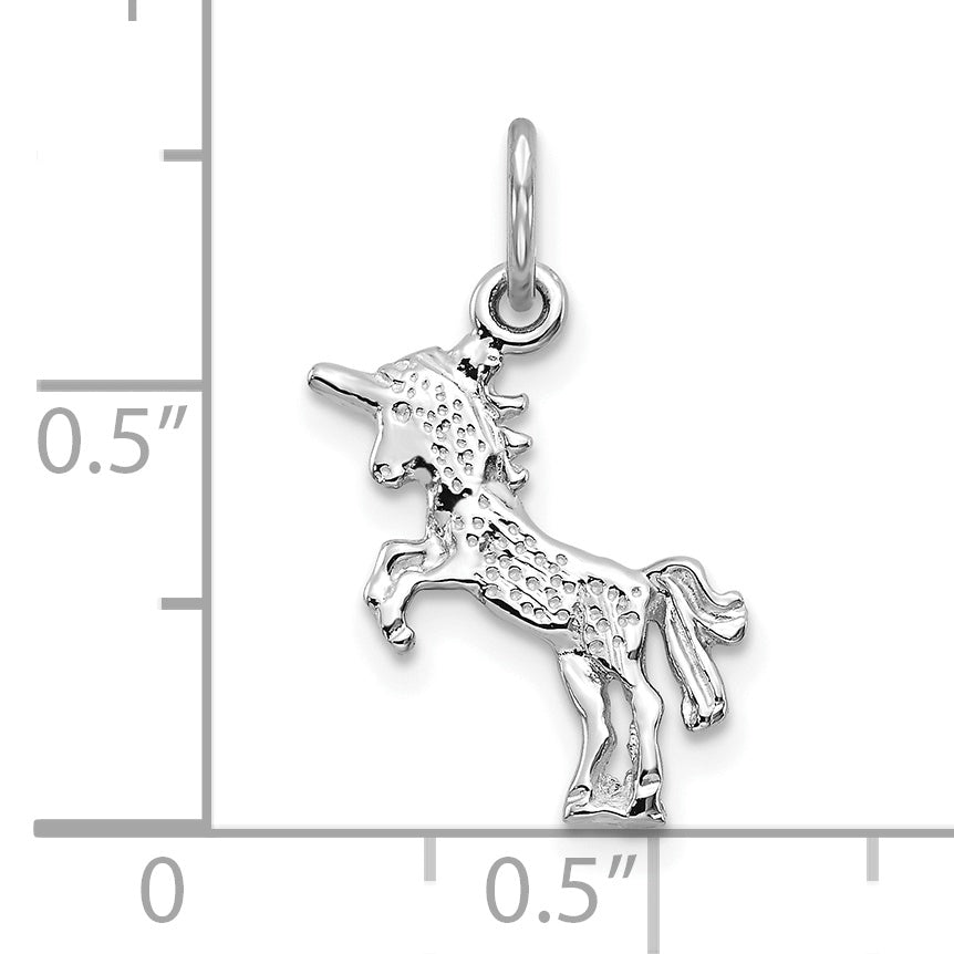 10k White Gold Unicorn Charm