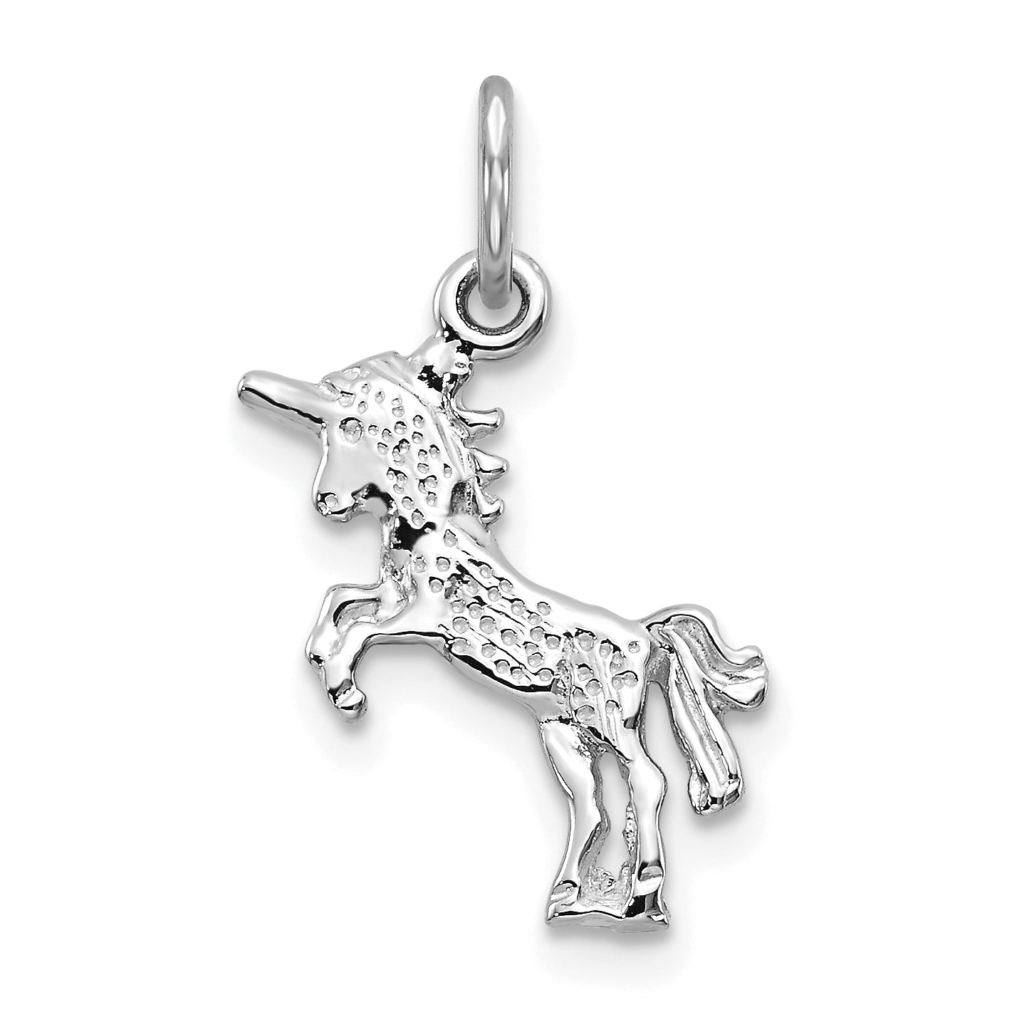 10k White Gold Unicorn Charm