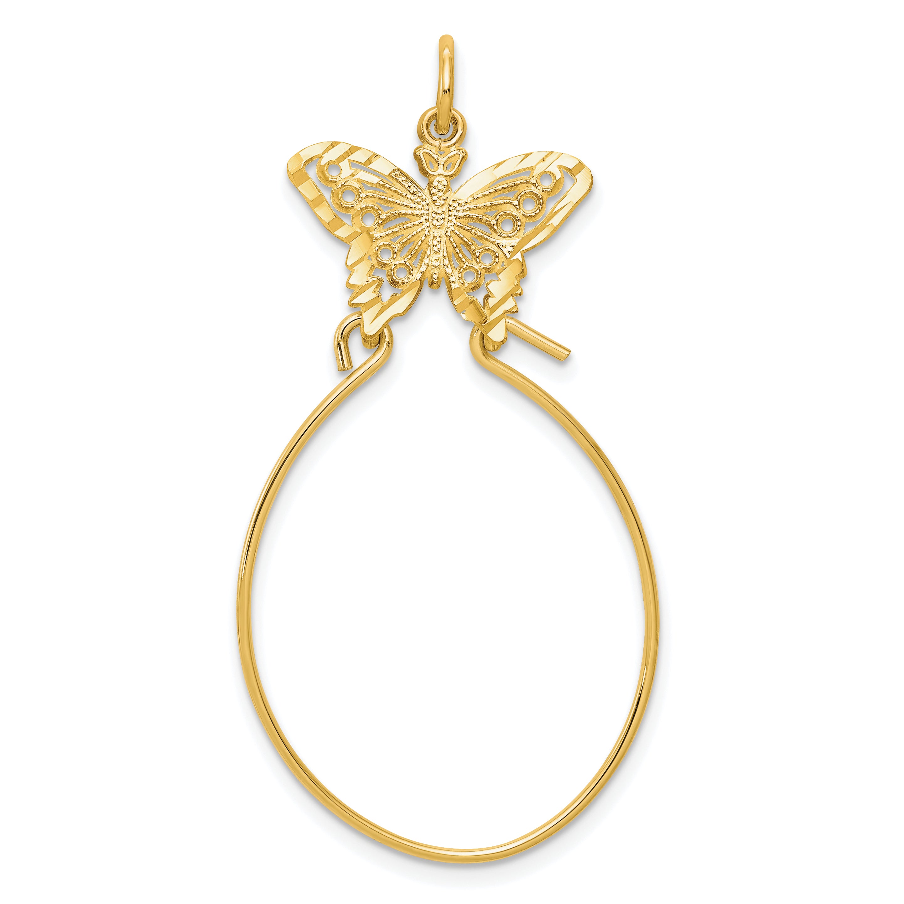 10k Filigree Butterfly Charm Holder