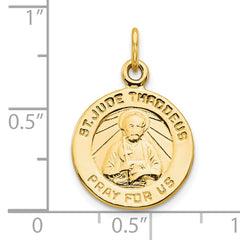 10K Gold St. Jude Medal Pendant with Polished Finish Solid