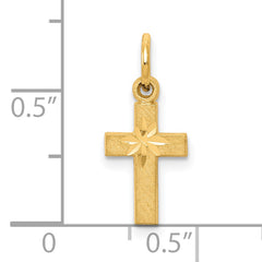 10K Yellow Gold Cross Charm with Polished Finish  Timeless Elegance and Faith