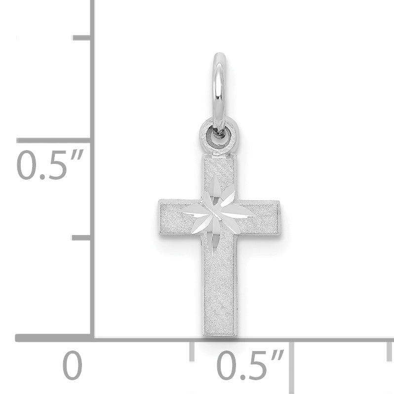 10k White Gold Cross Charm