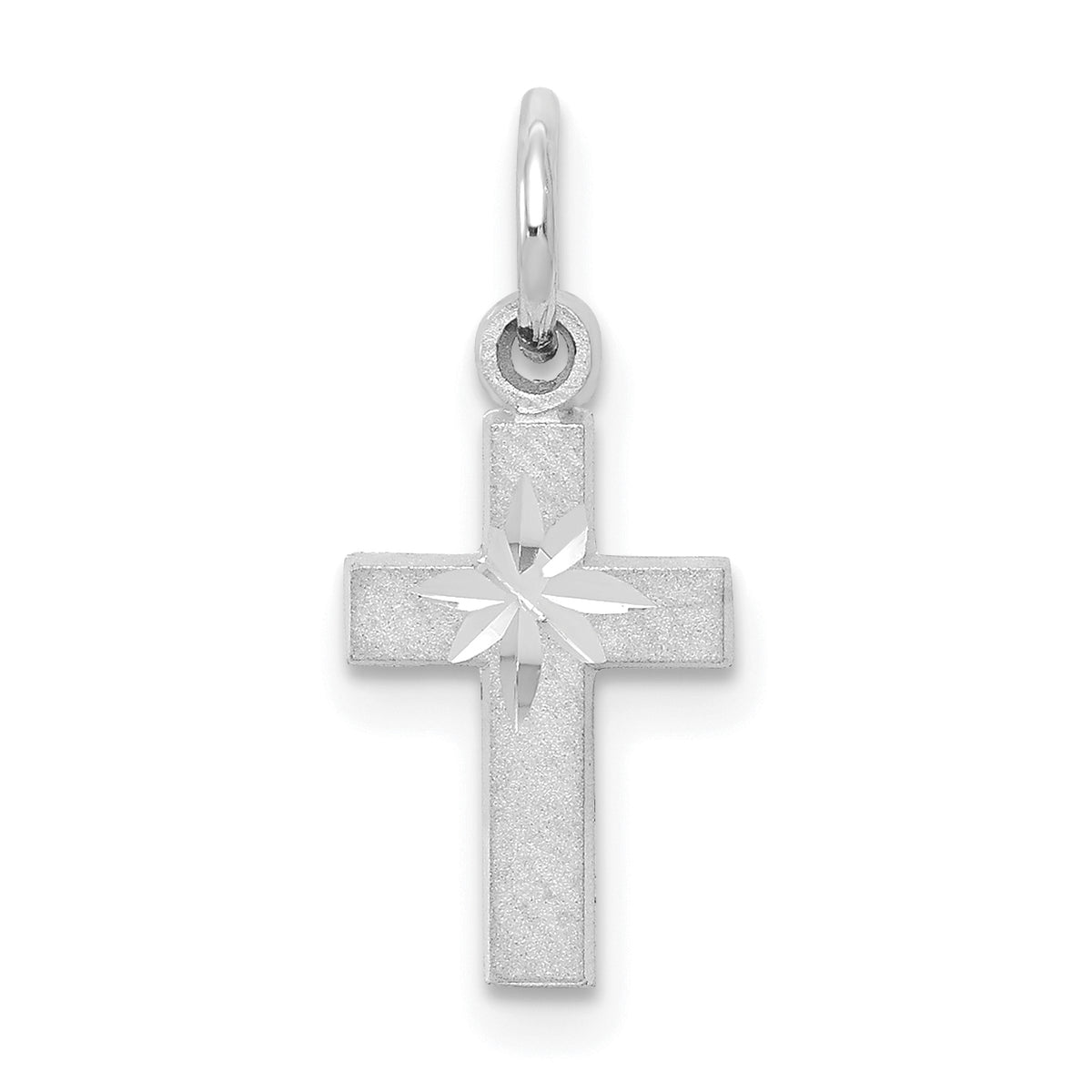 10k White Gold Cross Charm