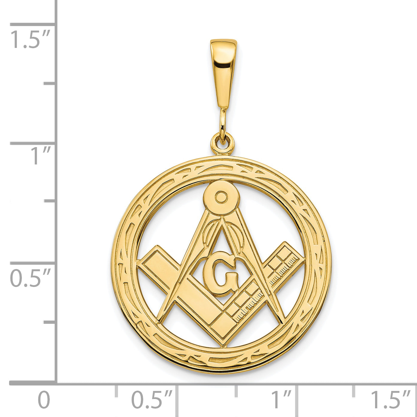 10k Polished and Textured Masonic Symbol Pendant