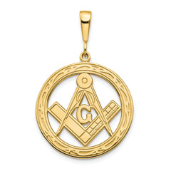 10k Polished and Textured Masonic Symbol Pendant