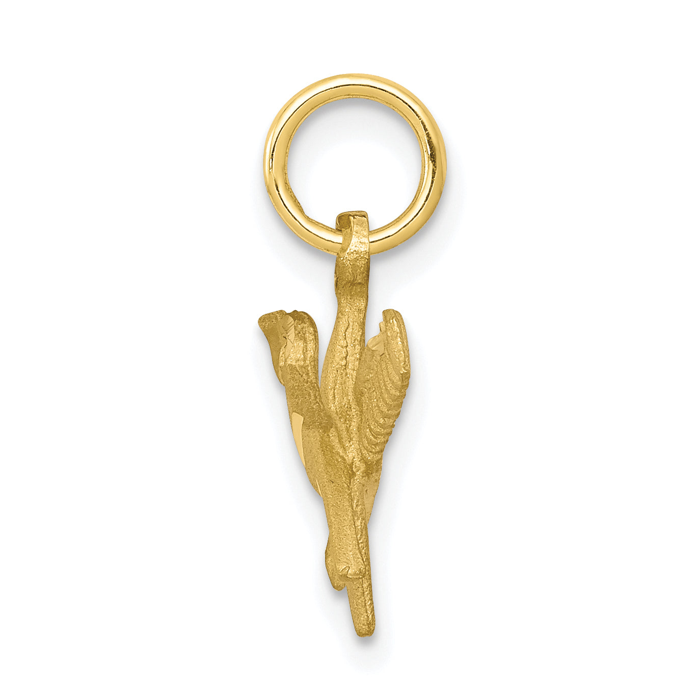 10K Gold Comb and Scissors Charm, Polished Solid Yellow Gold Pendant