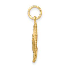 10K Gold Comb and Scissors Charm with Polished Finish, Solid & Themed