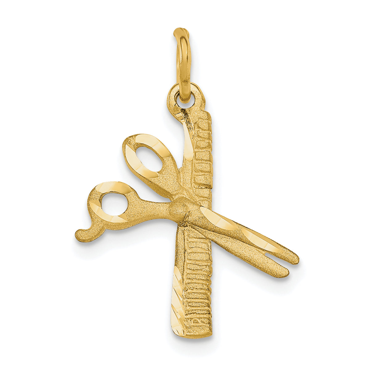 10K Comb and Scissors Charm