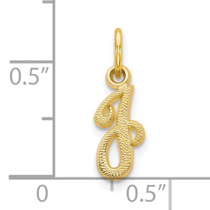 10K Gold Polished Initial J Charm  Solid, Elegant Letter Design