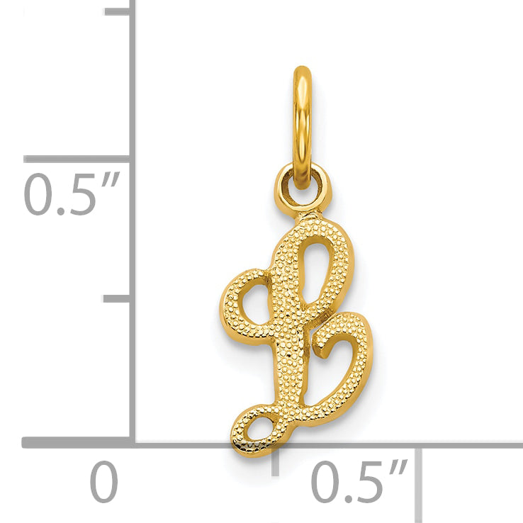 10K Gold Polished Initial L Charm with Elegant Solid Design