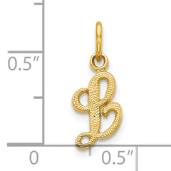 10K Gold Polished Initial L Charm with Elegant Solid Design