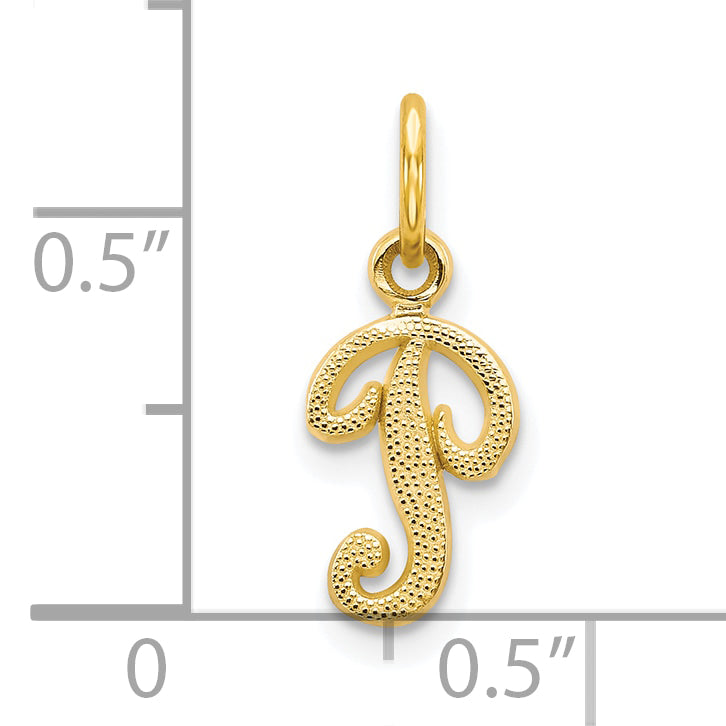 10K Gold Polished Initial P Charm in Solid Yellow Gold