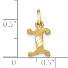 10K Gold Initial I Charm with Polished Finish Elegant and Solid Design