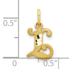 10K Yellow Gold Solid Polished L Initial Charm by Sophia Jewelers