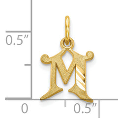 10K Gold Initial M Charm with Polished Finish  Elegant and Solid Design