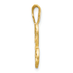 10K Yellow Gold Initial H Pendant with Polished Solid Design