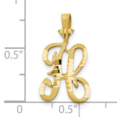 10K Yellow Gold Initial H Pendant with Polished Solid Design