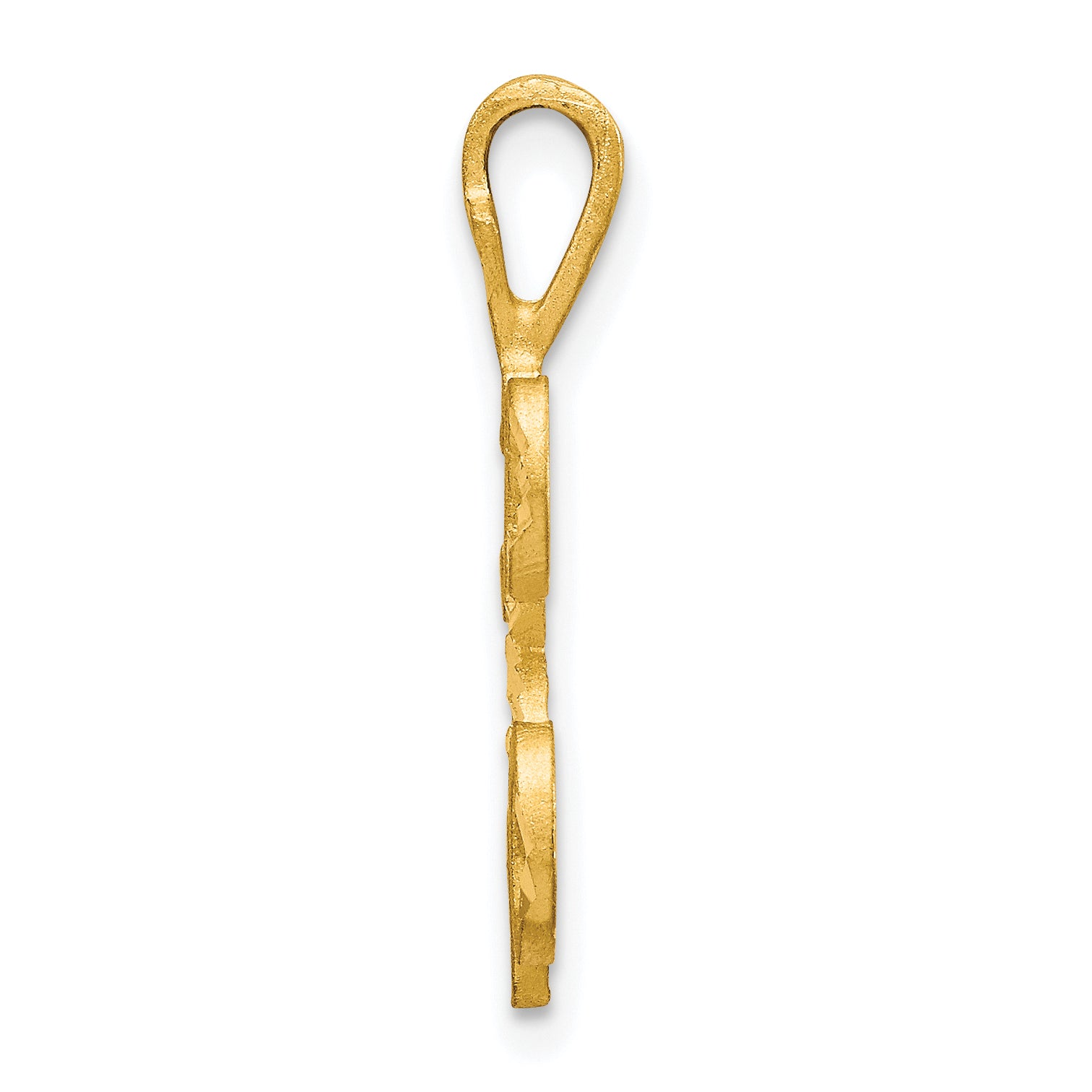 10K Yellow Gold Initial K Pendant with Polished Solid Finish