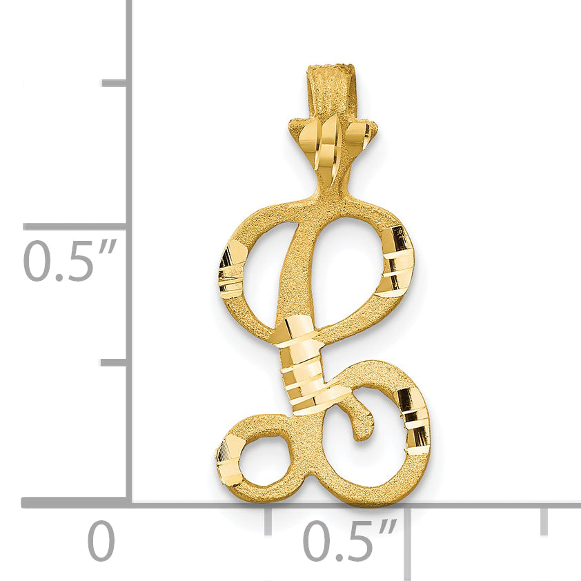 10K Gold Initial L Pendant with Polished Finish | Solid & Elegant Charm