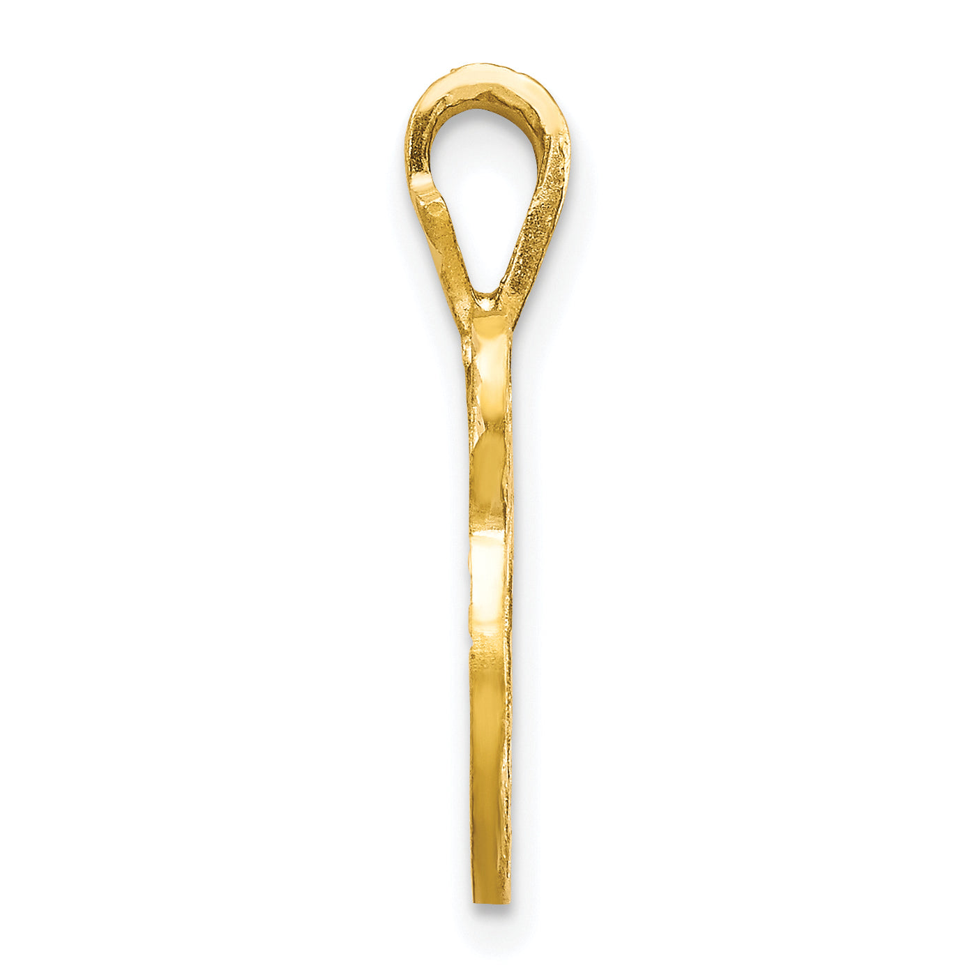 10K Gold Initial V Pendant with Polished Finish Elegant and Solid Design